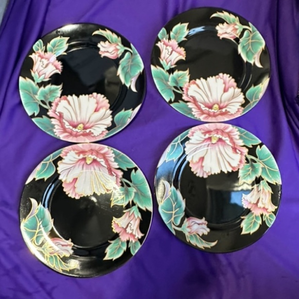 Hummingbird Black by FITZ & FLOYD Bread & Butter Plate